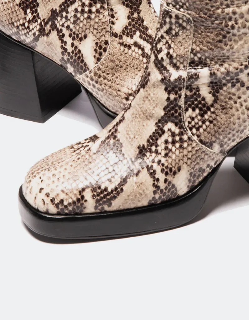 Platform|Ankle Boots-L'INTERVALLE Sullivan Natural Snake