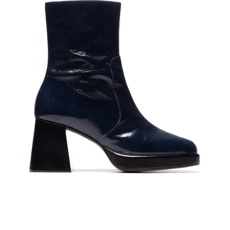 Platform|Ankle Boots-L'INTERVALLE Sullivan Navy Leather