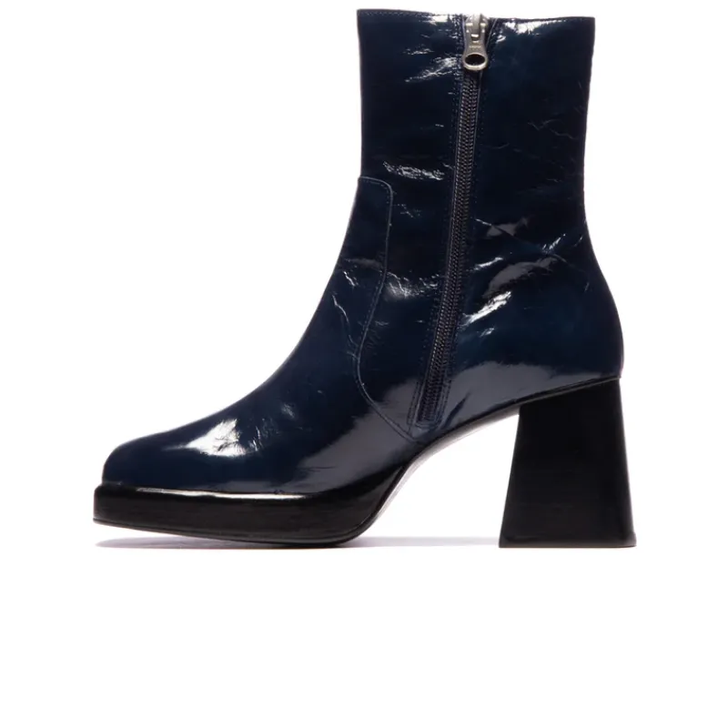 Platform|Ankle Boots-L'INTERVALLE Sullivan Navy Leather