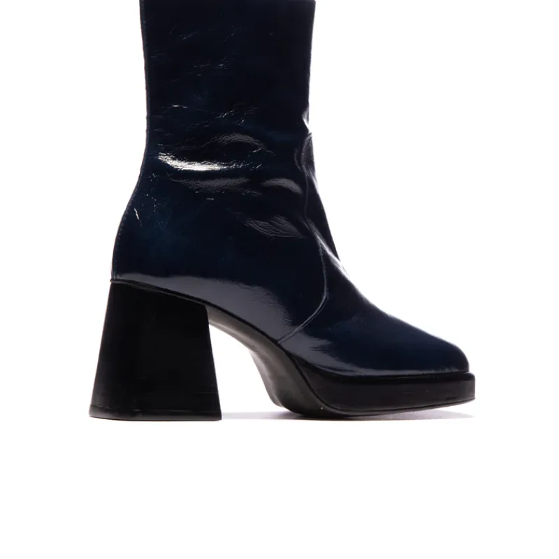 Platform|Ankle Boots-L'INTERVALLE Sullivan Navy Leather