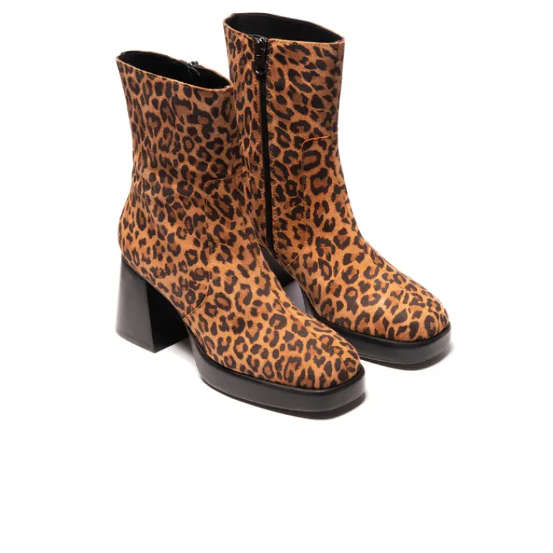 Platform|Ankle Boots-L'INTERVALLE Sullivan Tan Leopard