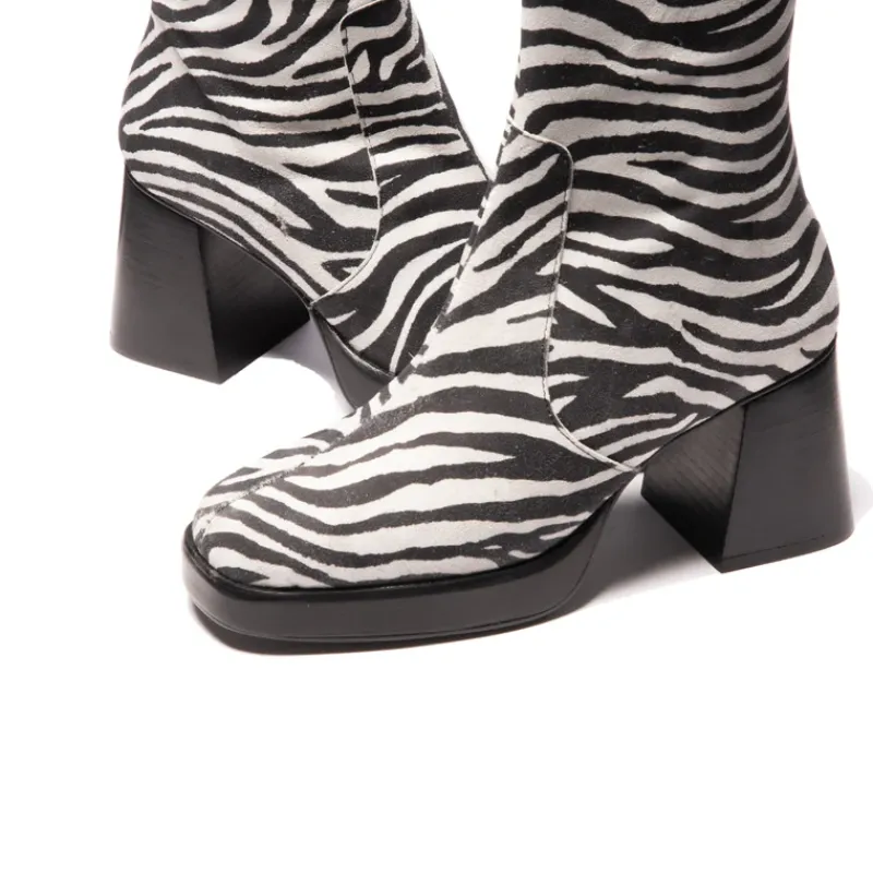 Ankle Boots|Platform-L'INTERVALLE Sullivan Zebra Print