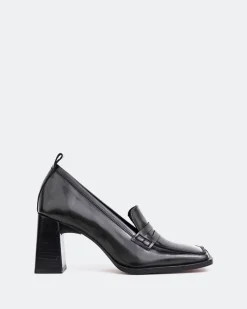 Loafers-L'INTERVALLE Swanky Black Leather