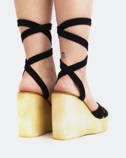 Wood Sandals|Wedges-L'INTERVALLE Sybille Black Suede