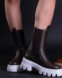 Chelsea|Ankle Boots-L'INTERVALLE Tacoma Brown Leather