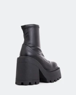 Platform|Ankle Boots-L'INTERVALLE Tana Black Leather