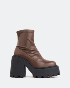 Platform|Ankle Boots-L'INTERVALLE Tana Brown Leather