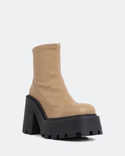 Platform|Ankle Boots-L'INTERVALLE Tana Cream Leather