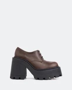 Lace-up-L'INTERVALLE Tandi Brown Leather
