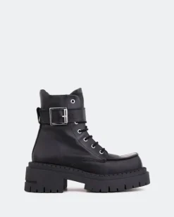 Lace-up|Ankle Boots-L'INTERVALLE Tanny Black Leather