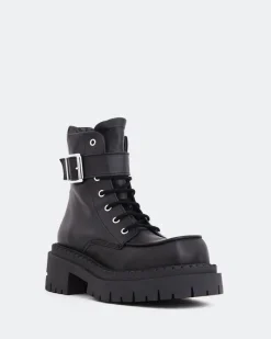 Lace-up|Ankle Boots-L'INTERVALLE Tanny Black Leather