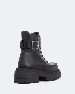 Lace-up|Ankle Boots-L'INTERVALLE Tanny Black Leather