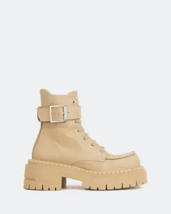 Lace-up|Ankle Boots-L'INTERVALLE Tanny Cream Leather