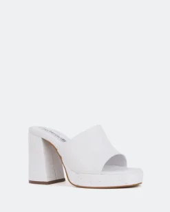 Platform-L'INTERVALLE Tarot White Leather/Cuir Blanc