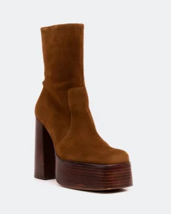 Platform|Ankle Boots-L'INTERVALLE Tate Brown Suede