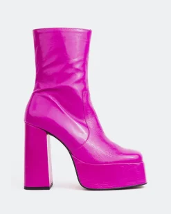 Platform|Ankle Boots-L'INTERVALLE Tate Fuchsia Leather
