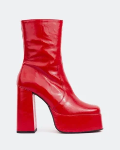 Platform|Ankle Boots-L'INTERVALLE Tate Red Leather