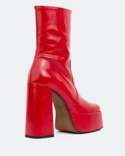 Platform|Ankle Boots-L'INTERVALLE Tate Red Leather