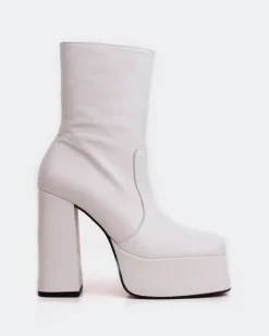 Platform|Ankle Boots-L'INTERVALLE Tate White Leather