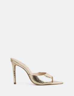 High Heels|Mules-L'INTERVALLE Thelma Gold Snake Leather