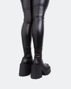 Over-the-knee|Stretch-L'INTERVALLE Tialo Black Stretch