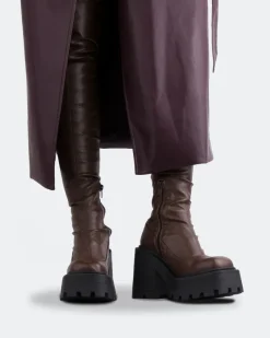 Over-the-knee|Stretch-L'INTERVALLE Tialo Brown Stretch
