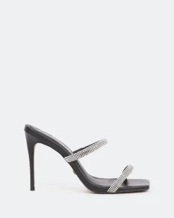 High Heels-L'INTERVALLE Tinsley, Black Leather/Cuir Noir