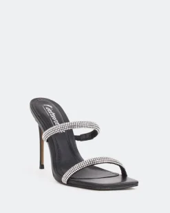 High Heels-L'INTERVALLE Tinsley, Black Leather/Cuir Noir