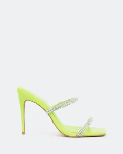 High Heels-L'INTERVALLE Tinsley, Green Leather/Cuir Vert