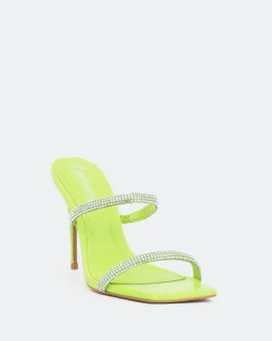 High Heels-L'INTERVALLE Tinsley, Green Leather/Cuir Vert