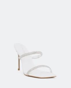 High Heels-L'INTERVALLE Tinsley, White Leather/Cuir Blanc