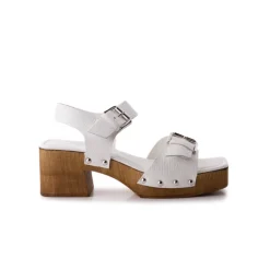 Wood Sandals-L'INTERVALLE Tiril White Leather