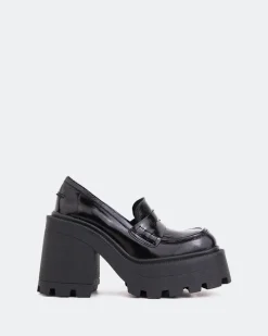 Loafers-L'INTERVALLE Tonya Black Shiny Leather