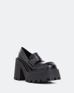 Loafers-L'INTERVALLE Tonya Black Shiny Leather