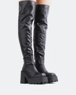 Over-the-knee|Stretch-L'INTERVALLE Tonzal Black Stretch