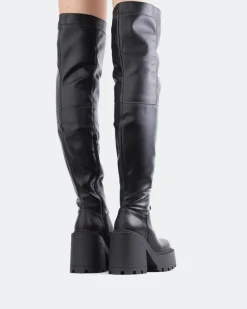 Over-the-knee|Stretch-L'INTERVALLE Tonzal Black Stretch