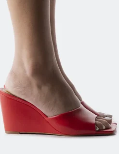 Wedges-L'INTERVALLE Toscana Red Leather