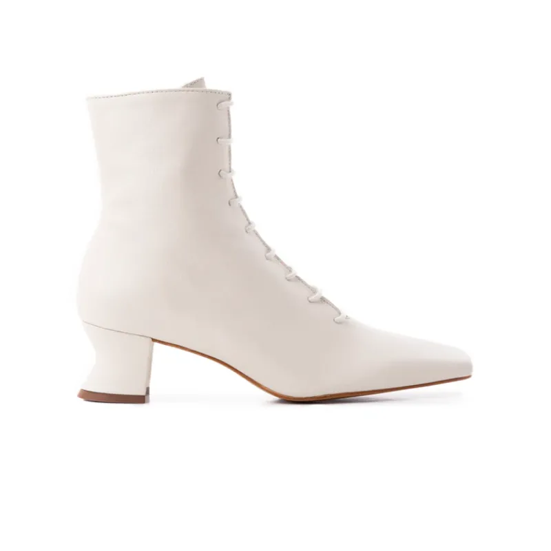 Lace-up|Ankle Boots-L'INTERVALLE Trafalgar Off White Leather