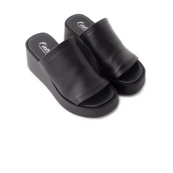 Wedges-L'INTERVALLE Tresor Black Leather