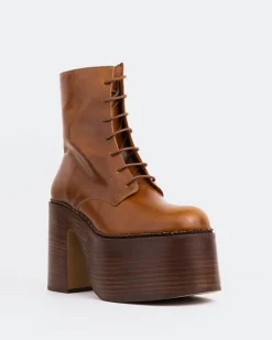 Platform|Lace-up-L'INTERVALLE Tripp Cognac Leather
