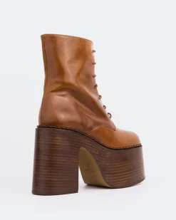 Platform|Lace-up-L'INTERVALLE Tripp Cognac Leather