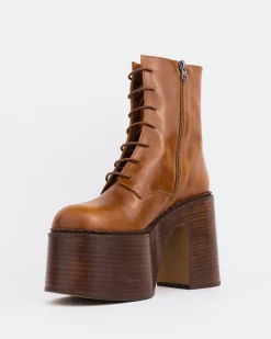 Platform|Lace-up-L'INTERVALLE Tripp Cognac Leather