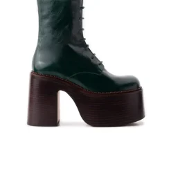Platform|Lace-up-L'INTERVALLE Tripp Green Leather