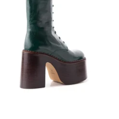 Platform|Lace-up-L'INTERVALLE Tripp Green Leather
