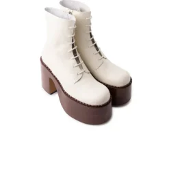 Platform|Lace-up-L'INTERVALLE Tripp Off White Leather/Brown Sole