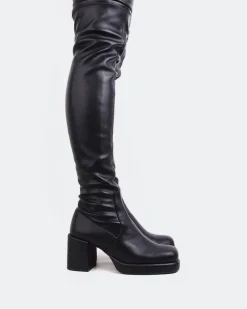 Over-the-knee|Stretch-L'INTERVALLE True Black Stretch