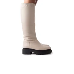 Tall Boots-L'INTERVALLE Tucsan Off White Leather