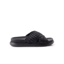 Flats-L'INTERVALLE Tuva Black Raffia