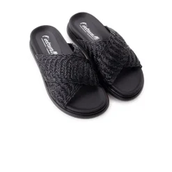 Flats-L'INTERVALLE Tuva Black Raffia