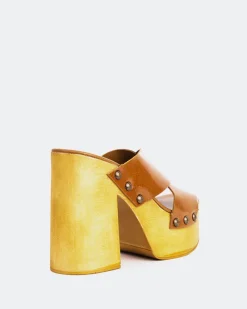 Wood Sandals-L'INTERVALLE Twist Tan Leather